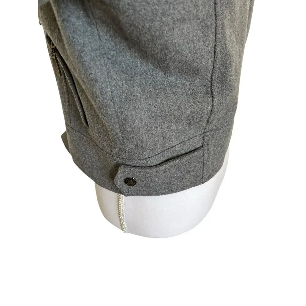 Aeropostale Moto Jacket Women's Size L Large Gray Wool Blend Lined